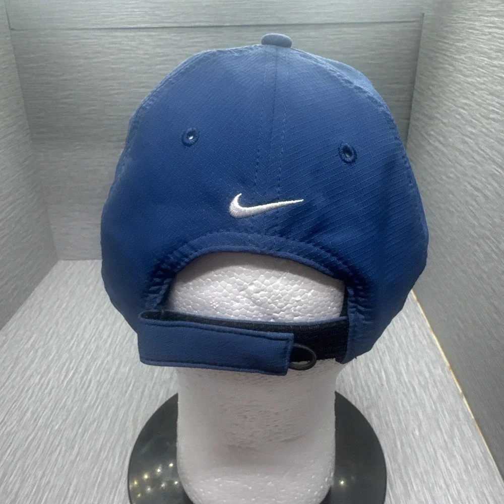 Nike Golf‎ Hat Adjustable Blue White Embroidered Swoosh Logo Strapback Cap